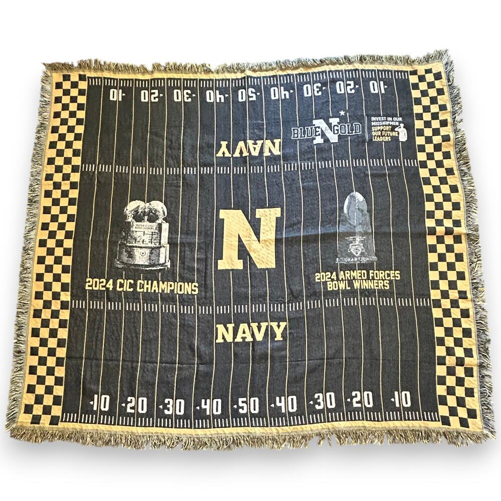 Navy Midshipmen 2025 Achievement Blanket 50"x 60" Cotton Blend Success Brands